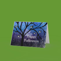 Happy Holloween Spider Tree Card