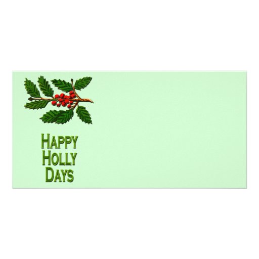 Happy Holly Days Photo Card Template