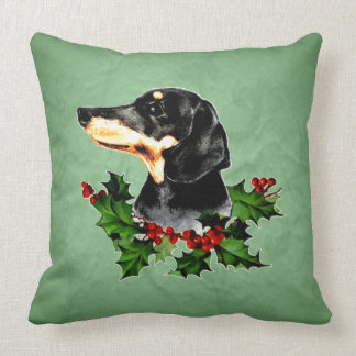 dachshund holiday pillow