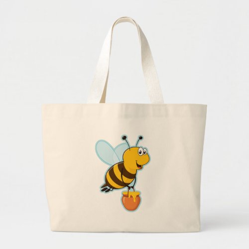 Happy Honey Bee &amp; Honey Pot Tote Bags