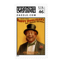 Happy Hooligan's Trip Around the World Postage Stamp