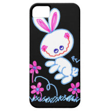 Happy Hoppy Bunny Black Background iPhone 5 Covers