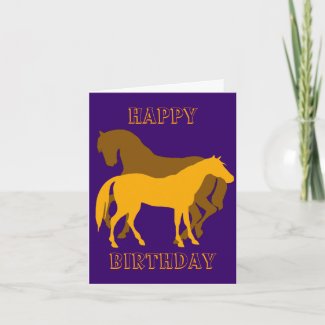 Happy Horsy Birthday - yellow2 Greeting Cards