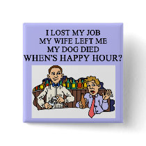 HAPPY HOUR beer joke Pins