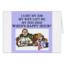 HAPPY HOUR beer joke Card