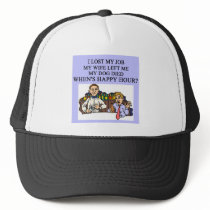 HAPPY HOUR beer joke Mesh Hat