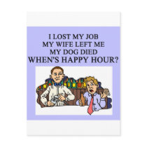 HAPPY HOUR beer joke Postcard