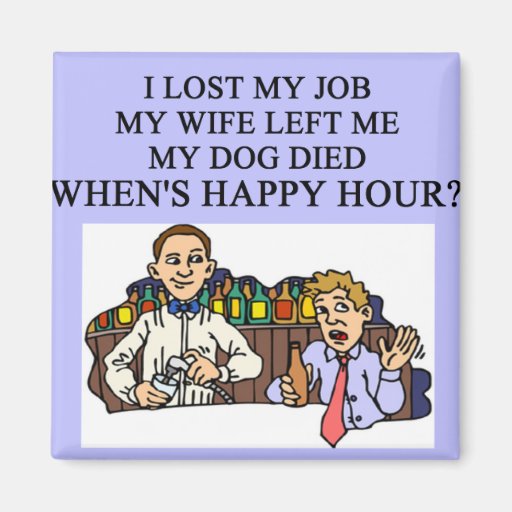 HAPPY HOUR beer joke Refrigerator Zazzle