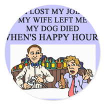 HAPPY HOUR beer joke Sticker