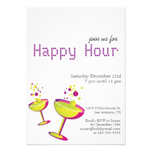 Happy Hour Cocktails Party Invite
