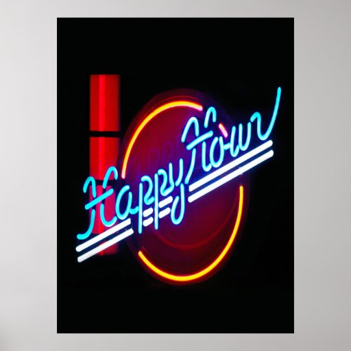 Happy Hour Neon Sign Poster | Zazzle