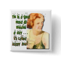 Happy Hour Square Pin buttons