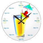 Happy Hour Umbrella Drink Wall Clock