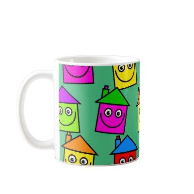 Happy House Wallpaper Coffee Mug by prawny