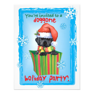 Happy Howliday Black Lab Personalized Invite