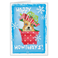 Happy Howliday French Bulldog Greeting Cards