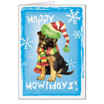 Happy Howliday German Shepherd Greeting Cards