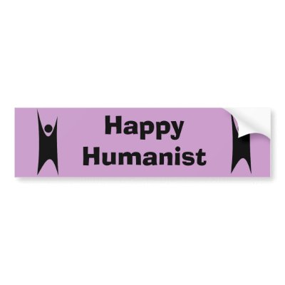 Happy Humanist Bumper Sticker by rwhiteaker
