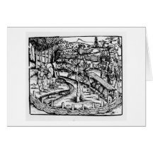 Happy husbandsmen tending bees, illustration from card