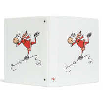 happy ice skating cow 3 ring binders