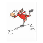 happy ice skating cow post cards