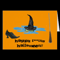 Happy ****ing Halloween Note Card cards