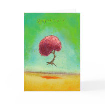 Happy inspirational flying tree fun art Rejoice cards