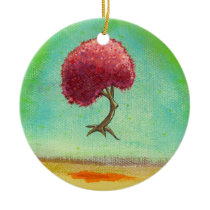 Happy inspirational flying tree fun art Rejoice ornaments