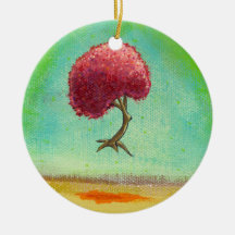 Happy inspirational flying tree fun art Rejoice Christmas Tree Ornaments