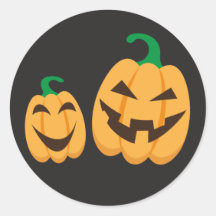 Happy Jack o Lantern pumpkins Halloween stickers