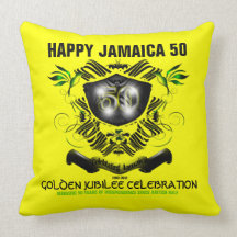 Happy Jamaica 50 Golden Jubilee Celebration Pillow