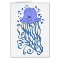 Happy jellyfish blank card
