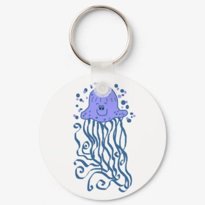 Happy jellyfish key chain by marcya7