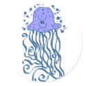 Happy jellyfish stickers