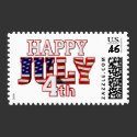 Happy July 4th postage postage