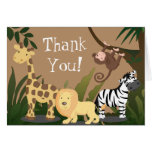 Happy Jungle Animals Thank You Card cards