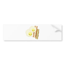 happy kawaii  breakfast bumper stickers
