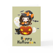 Happy Kawaii Halloween Card