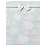happy kawaii rainbow and cloud sky pattern customized letterhead