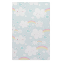 happy kawaii rainbow and cloud sky pattern personalized stationery