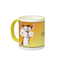 Happy Kitty Face Mug mugs