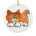 Happy Kitty Out for a Walk Ornaments