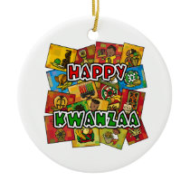 Happy Kwanzaa Collage Christmas Ornament