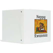 Happy Kwanzaa Girl Kinara Vinyl Binder