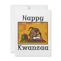 Happy Kwanzaa Girl Kinara Personalized Invitations
