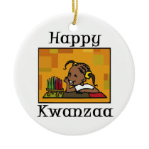 Happy Kwanzaa Girl Kinara Ornament