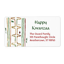 Happy Kwanzaa Return Address Labels