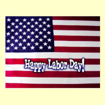 Happy Labor Day American Flag Postcard postcards