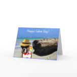 Happy Labor Day Boxer greeting card