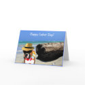 Happy Labor Day Boxer greeting card